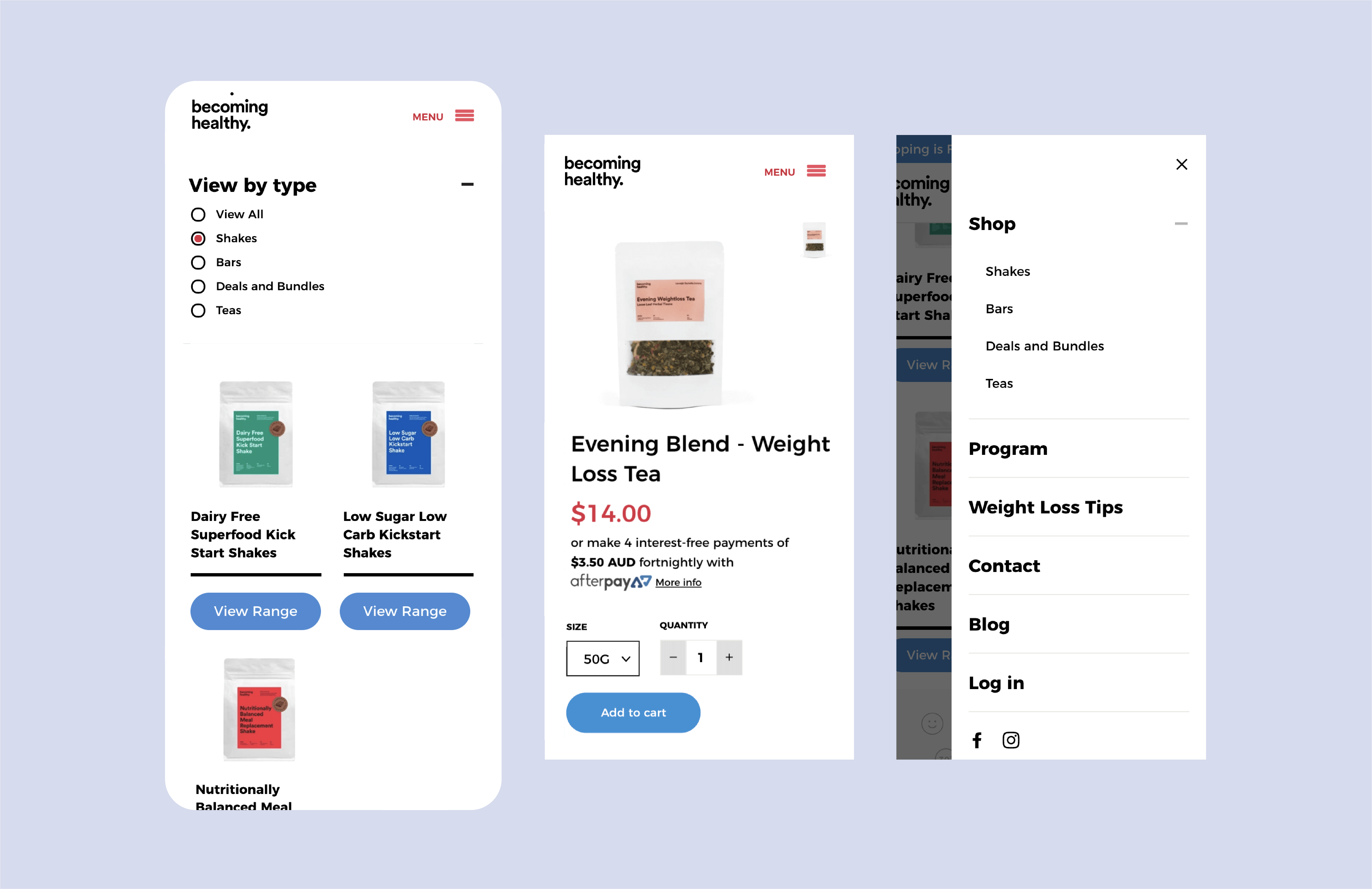 Becoming Healthy mobile view